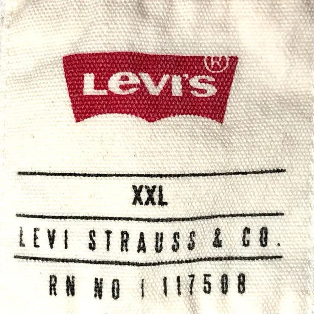 Levi’s Marsh Plaid Flannel Shirt in White/Blue/Gold Men’s XXL